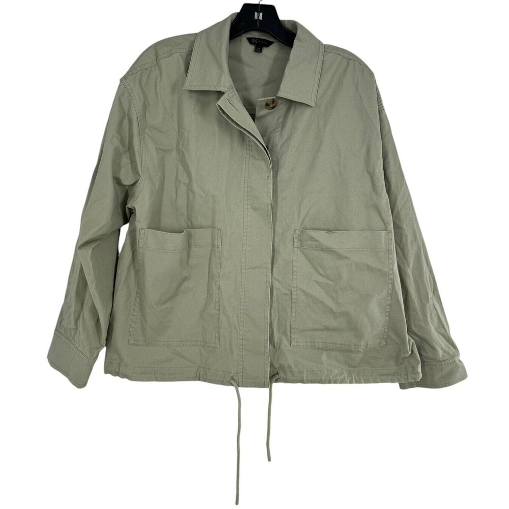 Frye Women's Green Crop Anorak Jacket Pockets Long Sleeve Size Medium